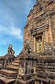 Angkor - Eastern Mebon - towers of the  central platform representing the peaks of Mount Meru